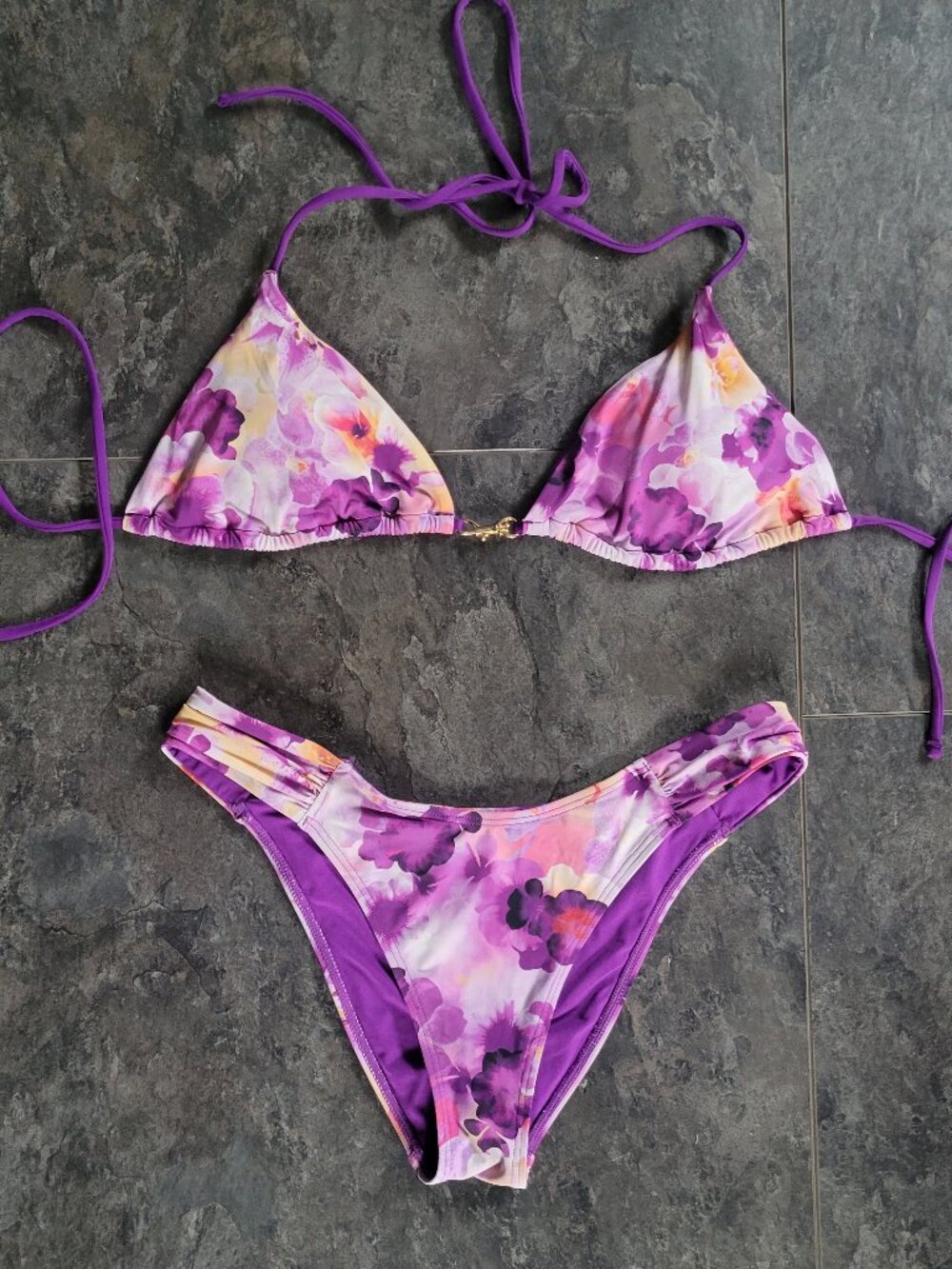 Purple Floral Bikini